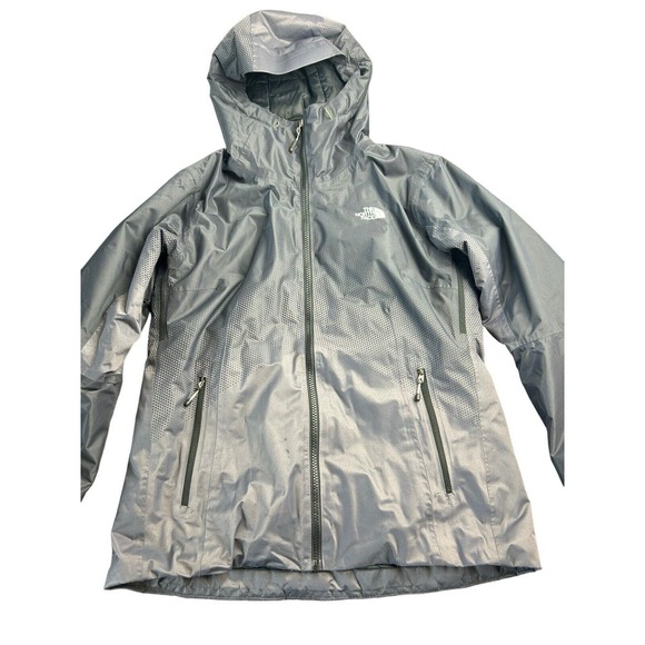 The North Face Women Fusestorm Dot Matrix Gray‎ Black Jacket With Hood Size M - Picture 3 of 14